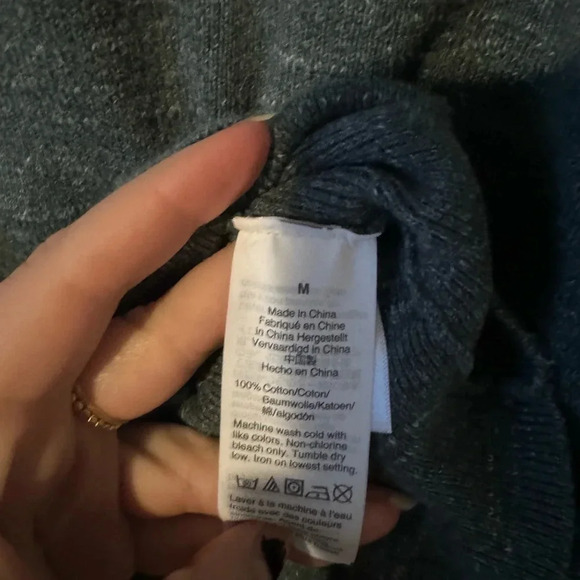 J Crew Teal Cotton Crewneck Sweater Medium - Picture 3 of 6